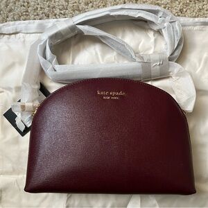 Brand New Kate Spade Morgan Saffiano Leather Double Zip Dome Crossbody Bag
